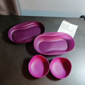 Tupperware Purple Microwave Steamer Set